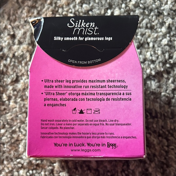 L'eggs Silken Mist Ultra Sheer Thigh High Leg Hosiery - jet black size A - Picture 4 of 5